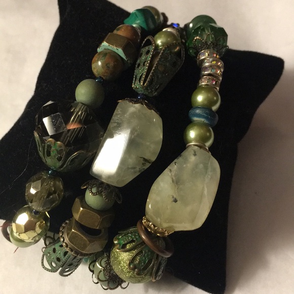 Hand Crafted Agate Nuts Bronze Quality Bracelet 🍃 - Picture 4 of 7